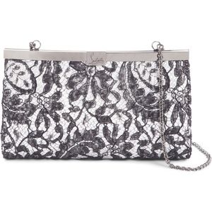 New Authentic CHRISTIAN LOUBOUTIN Palmette Lace Overlay Clutch